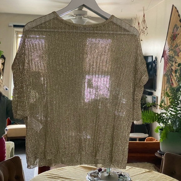 Silver knit mesh t-shirt from mango - Picture 2 of 4